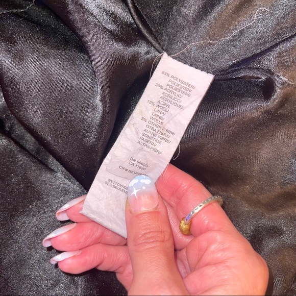 Vintage Classic 1960s Kensie Woman’s Houndstooth Herringbone Plaid Pea Coat - Picture 6 of 8